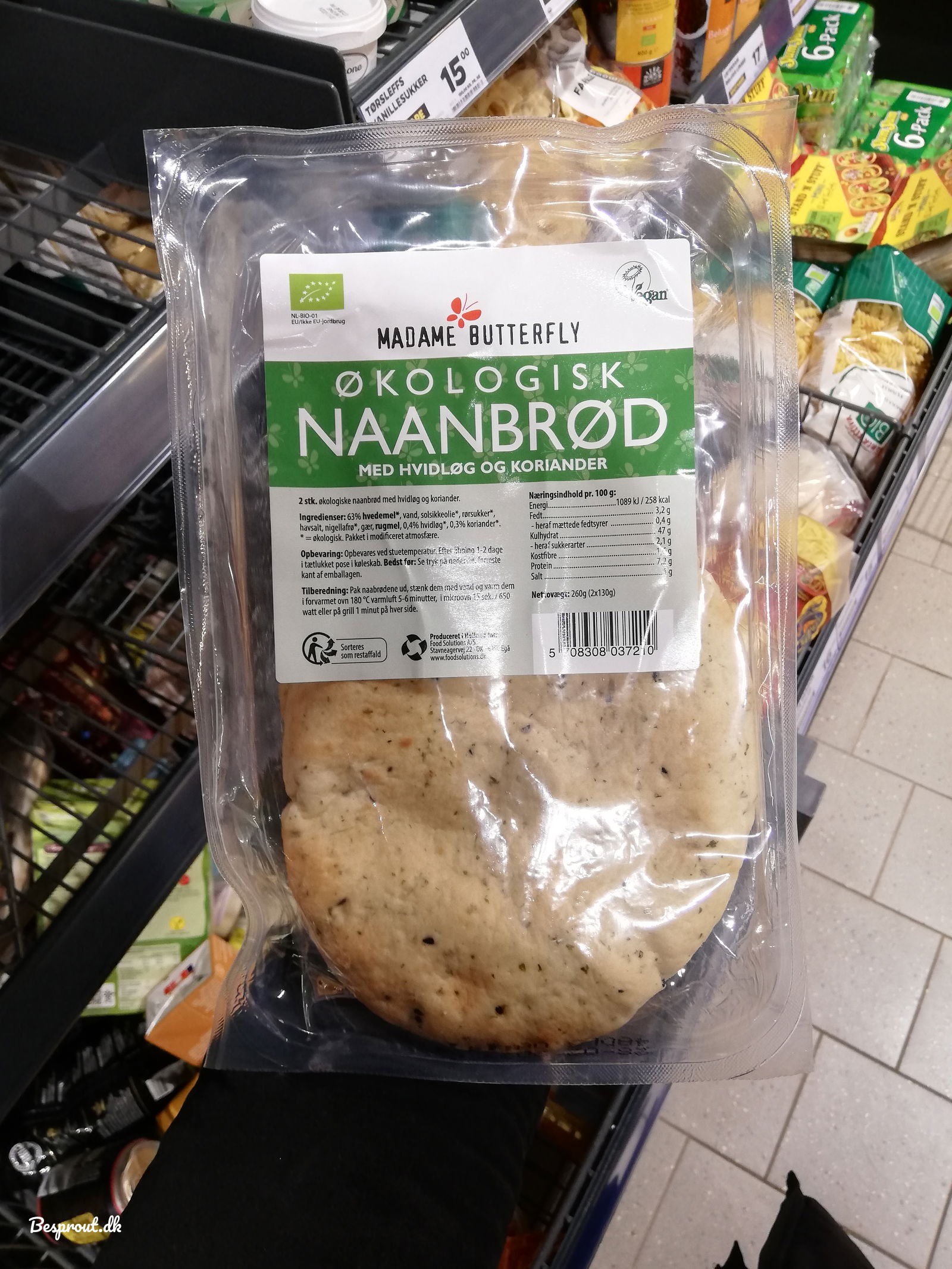 Billede af Madame Butterfly Naanbrød med Hvidløg og Koriander