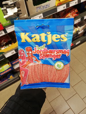 Billede af Katjes Sour Jordbærsmag Stænger