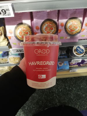 Billede af Grød Havregrød med Mandler, Dadler og Frysetørrede Hindbær