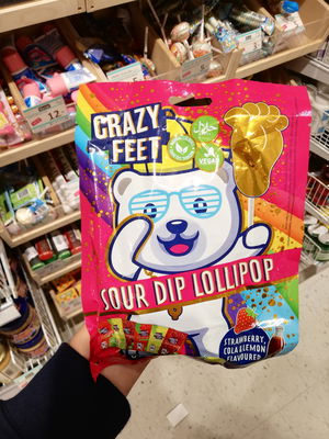 Billede af Crazy Feet Sour Dip Lollipop
